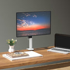 WALI Single Monitor Mount for 1 Computer Screen up to 32 inch, Fully Adjustable Monitor Arm Holds up to 22 lbs (M001S-W), White