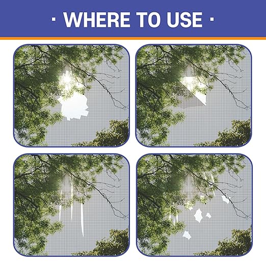 HA SHI Screen Repair Kit for Windows or Doors (2" x 6.5FT, Grey) 3-Layer Strong Adhesive Tape, Made in Korea, Ease-Installation Fiberglass Covering Mesh