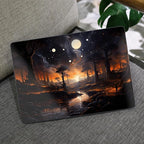 MEEgoodo for MacBook Air 13.3 inch Case 2021 2020 2019 2018 A2337 M1 A2179 A1932, Laptop Shell for MacBook Air M1 with Keyboard Webcam Cover & Trackpad Film & Type C Adapter,Fantasy Night Landscape