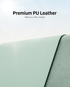 YSAGi Leather Desk Protector, Office Mat, Large Mouse Mat, Non-Slip PU Leather Blotter, Laptop Desk Pad, Waterproof Writing Pad for Office and Home (Pale Green, 35.4" x 17")