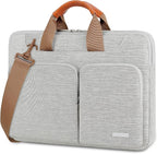 Lacdo 17 17.3 Inch Laptop Bag Women Men Sleeve Case for Dell/HP Envy/ASUS/Acer/Lenovo/LG/Razer Blade Pro 17/MacBook Pro 17, Computer Shoulder Messenger Bag Business Briefcase with Shoulder Strap, Gray
