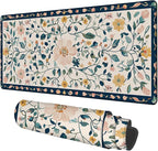 Gaming Desk Pad Large Extra Length Oriental Decorative Mouse Pad Keyboard Laptop Non-Slip Waterproof with Rubber Base Thick Stitched Edge Mouse Mat for Office Home 35.4 x 15.7 Inches