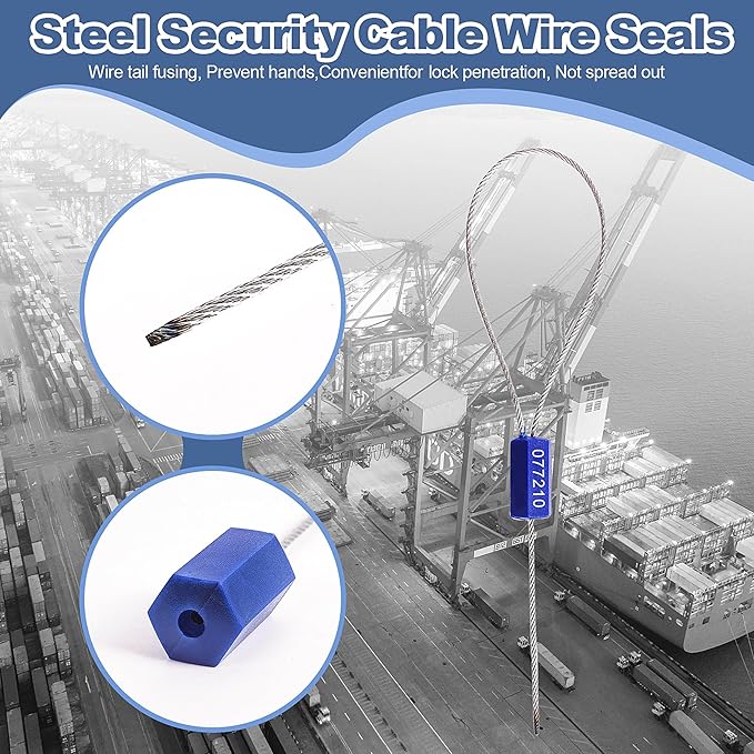 600 Pieces Security Cable Seals, Metal Number security tags for Truck, Trailers, Cargo, Containers, Vans, Oil Tank, Milk Vehicle (Yellow, 600 Pack)