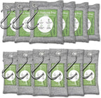 12 Pack Bamboo Air Purifying Bag, Activated Charcoal Bags Odor Absorber, Moisture Absorber, Natural Car Air Freshener, Shoe Deodorizer, Odor Eliminators For Home, Pet, Closet (6x50g, 6x150g)