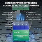 DEASON 12V 100Ah Mini LiFePO4 Lithium Battery - 100A BMS, 10-Year Lifespan, Up to 15000 Cycles, Max. 1280Wh Energy in Small Size, Perfect for RV, Solar, Trolling Motor, Boats, kayaking, Marine etc.