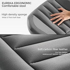 EUREKA ERGONOMIC Height Adjustable Foot Stool,19x18'' Large Seat Under Desk Footrest,Swivel Rolling Chair W Sturdy Wheels,Ottoman Stool Simple Meeting Chair for Home Office,Grey