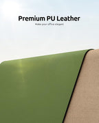 YSAGi Leather Desk Protector, Office Mat, Large Mouse Pad, Non-Slip PU Leather Blotter, Laptop Desk, Waterproof Writing Pad for Office and Home (Green, 31.5" x 15.8")