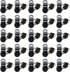 Admiral Locks Tubular Cam Lock, Keyed Alike Removable Key RV Compartment Storage Lock Cabinet Locks (Black Pack of. 25, 5/8" 180°)