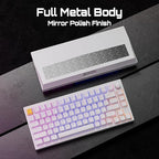 P1 HE 75% Wireless Custom Mechanical Gaming Keyboard with Gateron Double-Rail Magnetic Switches Knob Version, QMK 2.4 GHz Bluetooth 5.2 RGB Backlight Compatible with Mac Windows Linux-White