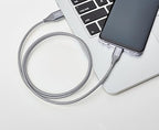 Amazon Basics USB-C to USB-A 2.0 Fast Charger Cable, Nylon Braided Cord, 480Mbps Speed, USB-IF Certified, for Apple iPhone 16/15, iPad, Samsung Galaxy, Tablets, Laptops, 3 foot, Dark Grey