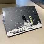 MEEgoodo for MacBook Air 13 inch Case 2021 2020 2019 2018 Released A2337 M1 A2179 A1932 with Touch ID, Plastic Hard Shell & Keyboard Cover Compatible with MacBook Air Case 13.3, Astronauts & Alien