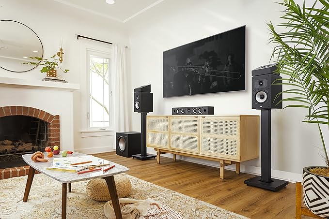 Polk Monitor XT90 Hi-Res Height Speaker Pair for 3D Sound Effect - Dolby Atmos-Certified, DTS:X and DTS Virtual:X Compatible 4" Dynamically Balanced Woofer, Midnight Black