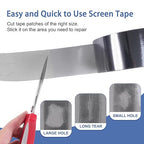 MoHern 2 in x 49 FT Window Screen Repair Kit, Screen Repair Tape Magic Mesh, Strong Adhesive, Waterproof, High Viscosity Screen Patch Repair Kit, Black