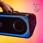 Altec Lansing Shockwave 200 Wireless Party Speaker 180W Bluetooth Speaker with a Long Lasting 12 Hour Battery, Multi LED Party Modes, Multiple bass Boost Modes, Party Sync, AM/FM Radio