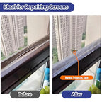 KING MOUNTAIN Black Window Screen Repair Tape,3inX10FT Heavy Duty Screen Repair Kit for Window Screen and Screen Door,Strong Adhesive & Waterproof Window Screen Patch