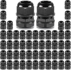 QILIPSU 50pcs 3/4" NPT Cable Gland Waterproof IP68 Nylon Cable Pass Through Cord Grip Connector Strain Relief Wire Grommet