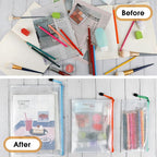 Umriox Mesh Zipper Pouch Bags, A4+A5+A6 (12 Colors, 36 Pack), Mesh Bags with Zipper, Storage Bags, Zipper Bags for Office Supplies Travel Storage