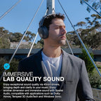 JLab JBuds Lux ANC Wireless Headphones, Graphite, Hybrid Active Noise Cancelling, Customizable Sound, Spatial Audio Compatible, Premium Over-Ear Bluetooth Headset
