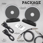 Dual Bluetooth Speakers - Built In Mic For Phone Calls - Multiple Pairing Bluetooth Speakers Set of 2 - Wireless Computer Speaker - TF SD Card Birthday Graduation Gift Idea For Boys Girls Silver