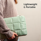 U Brands Nylon Puffer Zipping Medium Laptop Sleeve, 9.75" x 13", Computer Accessories, Laptop Bag for MacBook Pro, MacBook Air, Chromebook, HP Computer, Matcha Green