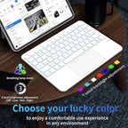 Keyboard Case for iPad 10th Generation (10.9" 2022) and iPad 11th (A16, 2025), Magnetic Detachable Wireless keyboard for ipad 10th generation with 7 Color Backlight, Multi-Touch Trackpad(White)