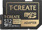 TEAMGROUP T-Create S.M.A.R.T A2 512GB Micro SDXC U3 V30 4K R/W Speed up to 160/150 MB/s High Speed Flash Memory Card for Creators, Compatible with GoPro, Insta360 TTCS512GIA2V3003
