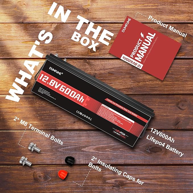 12V 600Ah LiFePO4 Lithium Battery Built-in 200A BMS 10000+ Deep Cycle 7200Wh Deep Cycle Lithium Iron Phosphate Battery Perfect for RV, Solar System, Off Grid, Home Energy Storage