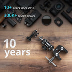 SMALLRIG Super Camera Clamp Mount 2-Pack, Double Ball Head Magic Arm Adapter, Fence/Desk/Tripod Mount for Monitor/Light/Camera, for Insta360, for Gopro, for Osmo Pocket 3, 5321