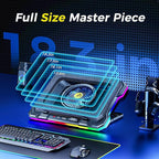 AICHESON Gaming Laptop Cooling Pad with Powerful Cooler Fans, RGB Lighting and Phone Holder for 15-19 inch Laptops and PC Computers