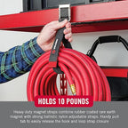 VELCRO Brand Magnetic Straps – Reusable Cord, Hose & Tool Organizer for Metal Surfaces, Stocking Stuffers for Men - EASY HANG Garage, Workshop, RV Storage - Medium 16in x 1in