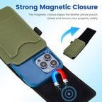 BECPLT for iPhone 17 Pro 17 16/15/14/13/12/11 Pro Belt Case Nylon Phone Holster with Belt Clip and Belt Loops Cell Phone Holder Carrying Pouch for Galaxy S25 S24 S23 S22 S21 S20 - Green