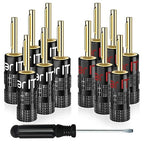 GearIT 14 Gauge Speaker Wire (100 Feet /30.48 Meters) with Banana Plugs (6 Pairs, 12 Pieces) Pro Series 14 AWG Speaker Cable - Black