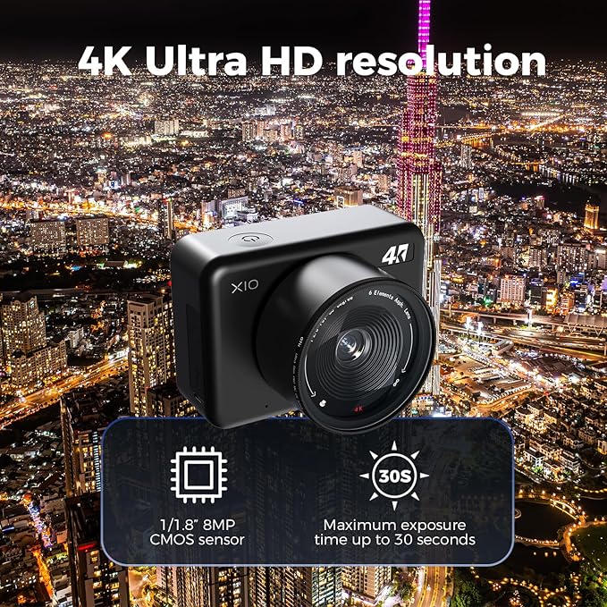 ATLI X10 4K Time Lapse Camera 30 FPS Video Wi-Fi App Control Ultra-Low Power Consumption 1/1.8” 8MP Sensor for Scenery Stars Plants Scientific Research Social Media Pre-Installed 128GB Card