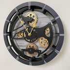 The Gears Clock Desk Clock 10 inches with Real Moving Gears Convertible into Wall Clock (Silver Glamour)