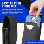 BECPLT for iPhone 17 Pro 16 Pro 16 15 Pro 14 13 Pro 12 Pro Belt Case Nylon Phone Holster with Belt Clip and Belt Loops Cell Phone Holder Carrying Pouch for Galaxy S25 S24 S23 S22 S21 S20 - Black