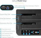 StarTech.com Standalone Hard Drive Duplicator, External Dual Bay USB 3.0 (5 Gbps) / eSATA to 2.5/3.5" SATA III HDD/SSD Cloner/Copier, Hard Disk Docking Station, Cloning/Recovery (SDOCK2U33RE),Black