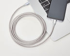 Amazon Basics USB-C to USB-C 2.0 Fast Charger Cable, Nylon Braided Cord, 480Mbps Speed, USB-IF Certified, for Apple iPhone 16/15, iPad, Samsung Galaxy, Tablets, Laptops, 10 Foot, Silver