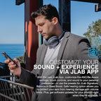 JLab JBuds Lux ANC Wireless Headphones, Graphite, Hybrid Active Noise Cancelling, Customizable Sound, Spatial Audio Compatible, Premium Over-Ear Bluetooth Headset