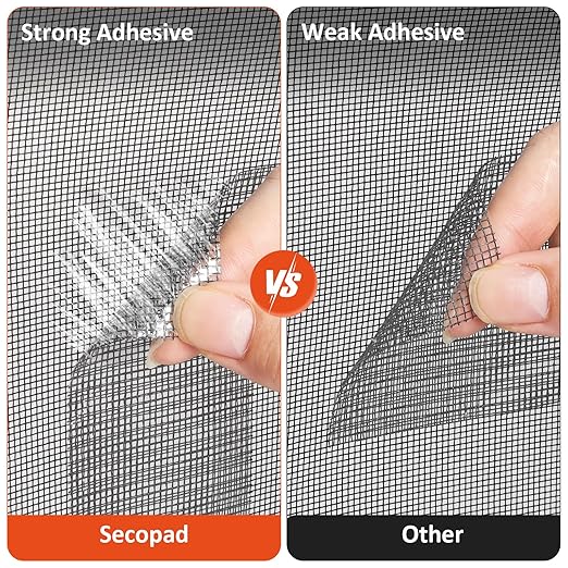 Grey Screen Repair Tape, 4" X 180" (15FT) Window Screen Door Repair Kit, Strong Adhesive Fiberglass Patch Tape Mesh