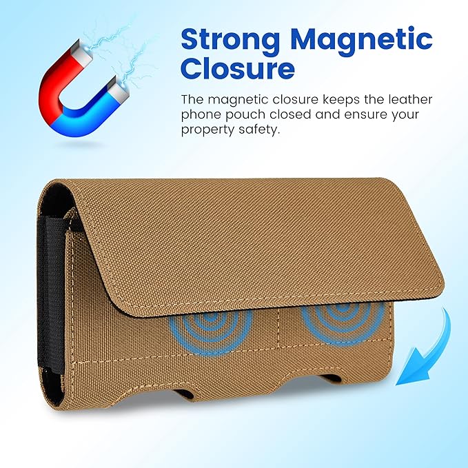 Mopaclle Nylon Phone Holster for iPhone 17 Pro Max, 17 Air, iPhone 16 Pro Max,iPhone 15 Pro Max 14 13 Pro Max & Plus, Premium Cell Phone Belt Holder with Belt Clip for Galaxy S25 Plus,S24 Plus