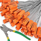 600 Pieces Security Cable Seals, Metal Number Security Tags for Truck, Trailers, Cargo, Containers, Vans, Oil Tank, Milk Vehicle (Orange, 600 Pack)
