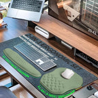 2-in-1 Ergonomic Set, Wave Keyboard Wrist Rest and Massage Slope Mouse Pad Wrist Support, Rebound Memory Foam for Relieve Carpal Tunnel Syndrome and Wrist Pain (Olive Green)