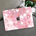MEEgoodo Case for MacBook Pro 13 inch Case 2022 2021 2020 New A2338 M2/M1 A2251 A2289, Laptop Hard Shell with Keyboard & Camera Cover Compatible with 13 inch MacBook Pro, Pink Hearts & Dots