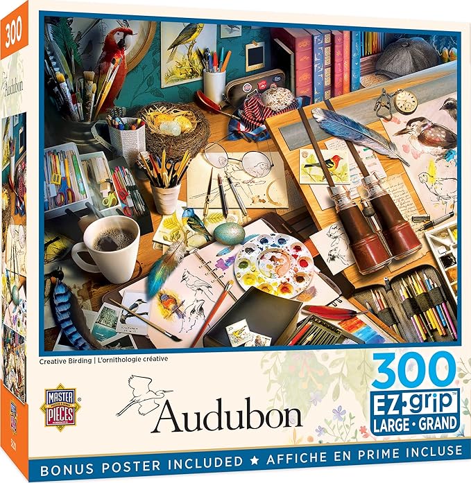 MasterPieces 300 Piece EZ Grip Jigsaw Puzzle - Creative Birding - 18"x24"