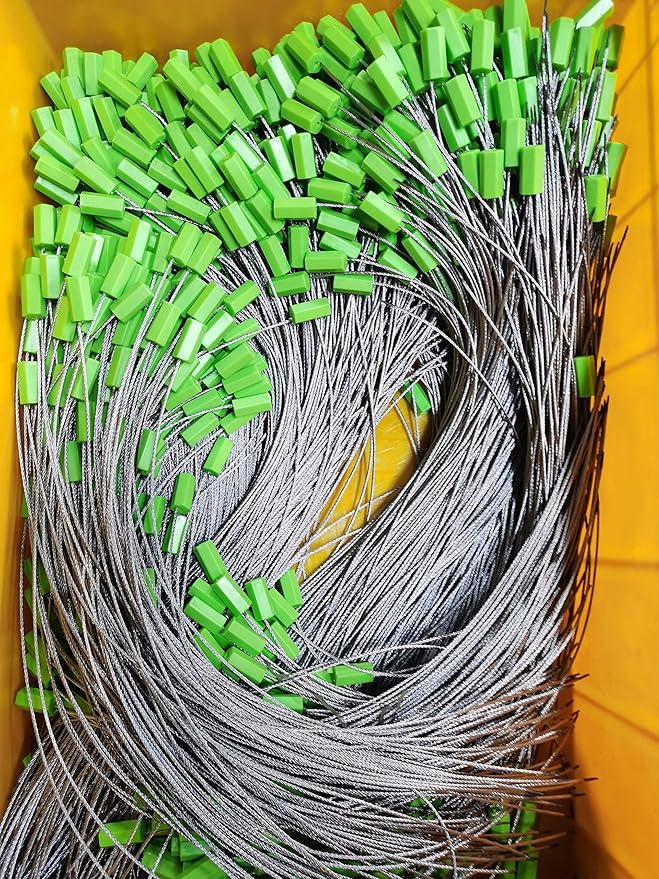 20" Cable Seals Tamper Proof Security Tags Steel Wire Seal Numbered Garden Marking Label Lock Strip Self-Locking Seal Length 50 CM (Pack of 100pcs)