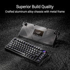 ROG Azoth Extreme 75 Custom Gaming Keyboard, Aluminum Chassis, Carbon Fiber Positioning Plate, Adjustable Gasket Mount, Three-Layer Dampening, Color OLED Touchscreen, ROG NX Snow Switches, PBT Keycaps